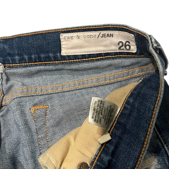 Rag & Bone Dre Distressed Low-Rise Slim Jeans in Canyon Wash, Sz 26 - Picture 15 of 15